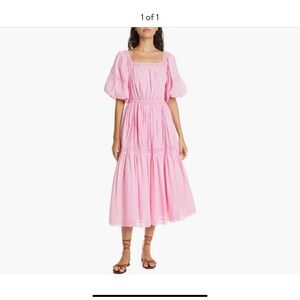 MILLE  
TALITHA TIERED LACE COTTON DRESS
BUBBLEGUM PINK